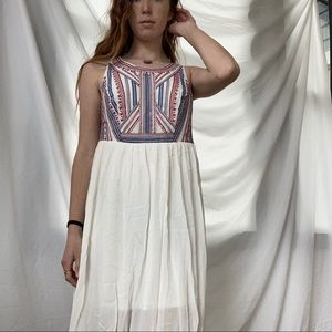 Greco style embroidered maxi dress